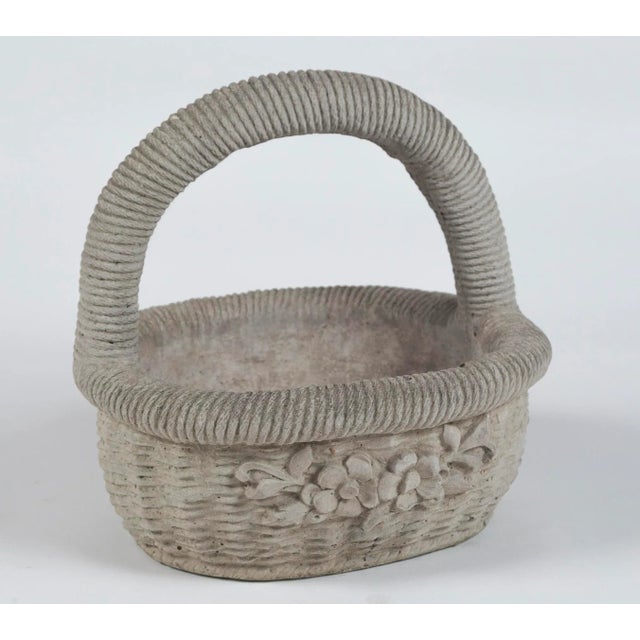 Cast Cement Garden Basket, 20th Century For Sale - Image 9 of 11