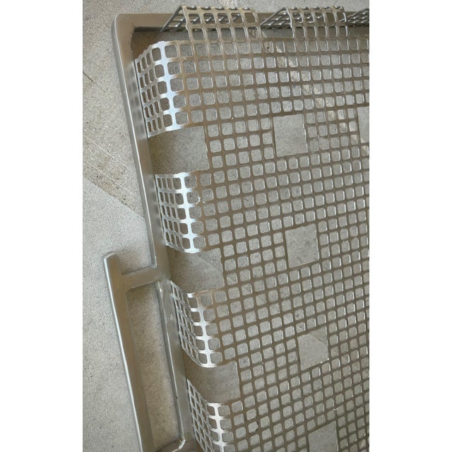 Late 20th-Century Industrial Chic Wrought & Perforated Steel Double-Handled Tray For Sale - Image 13 of 18