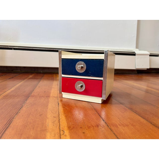 Vintage Mid Century Modern Miniature Two Drawer Storage Cabinet Made in Japan For Sale In New York - Image 6 of 6