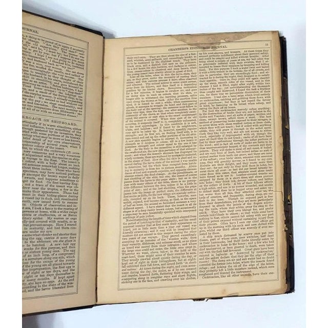 6 Antique Volumes Chamber's Journals Leather Spines Edinburgh Scotland 1840s History Fiction Poetry For Sale In Greensboro - Image 6 of 16