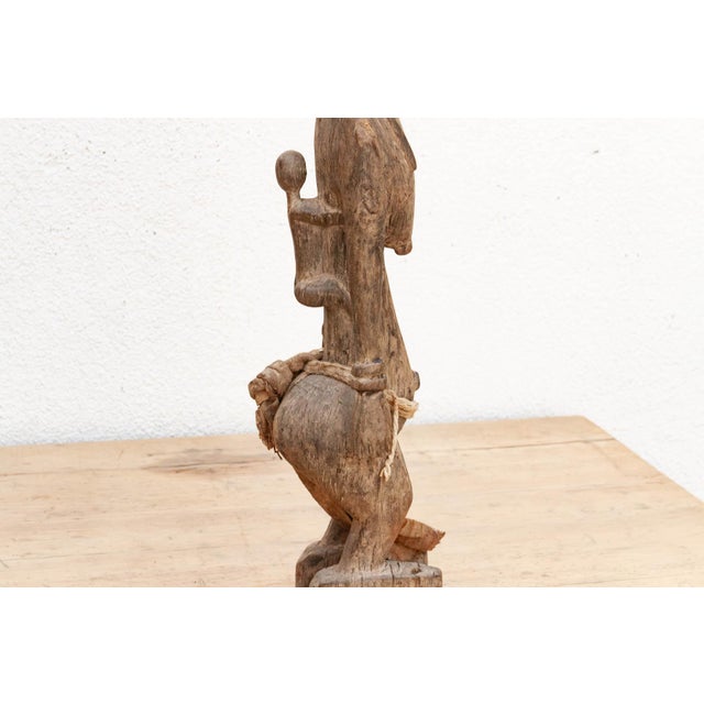 African Antique Oxidized Wood African Maternity Figure For Sale - Image 3 of 13
