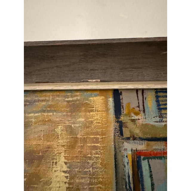 1950s Vintage City Building Painting For Sale - Image 5 of 11