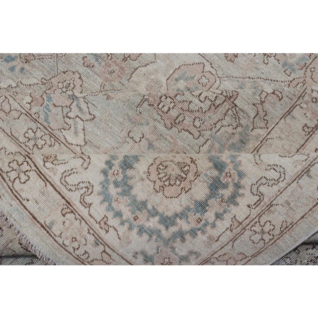 Mohtasham Kashan Design in Soft Tan, Taupe, Light Blue, and Ivory 9'3 X 13'7 For Sale - Image 10 of 11