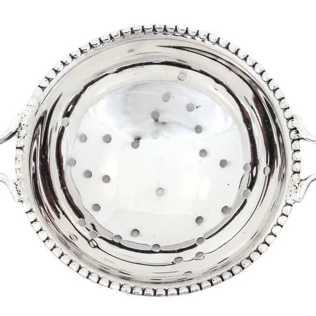 Mid-Century Modern 1930s Sterling Silver Tea Strainer For Sale - Image 3 of 6