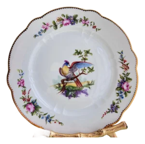 1930s Set of 6 Sevres birds bread plates // Traditional decor // decorative fine china // hand decorated and signed by artist // mix and match