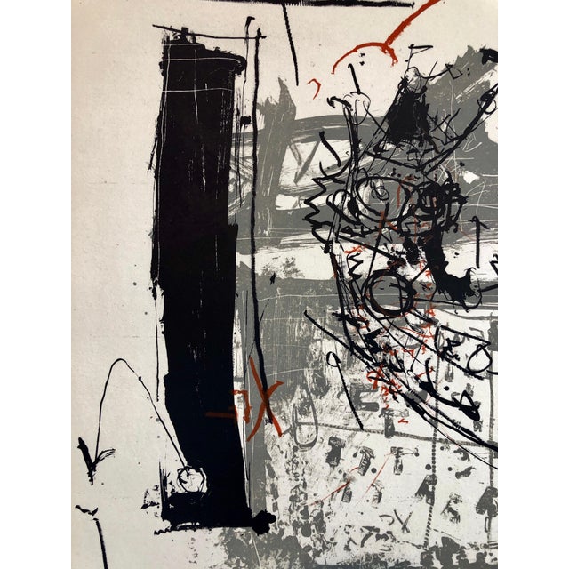 Igael Tumarkin, Israeli Tumarkin Abstract Modernist Graffiti Art Lithograph Print "Broken Hour", c.1959 For Sale - Image 4 of 5