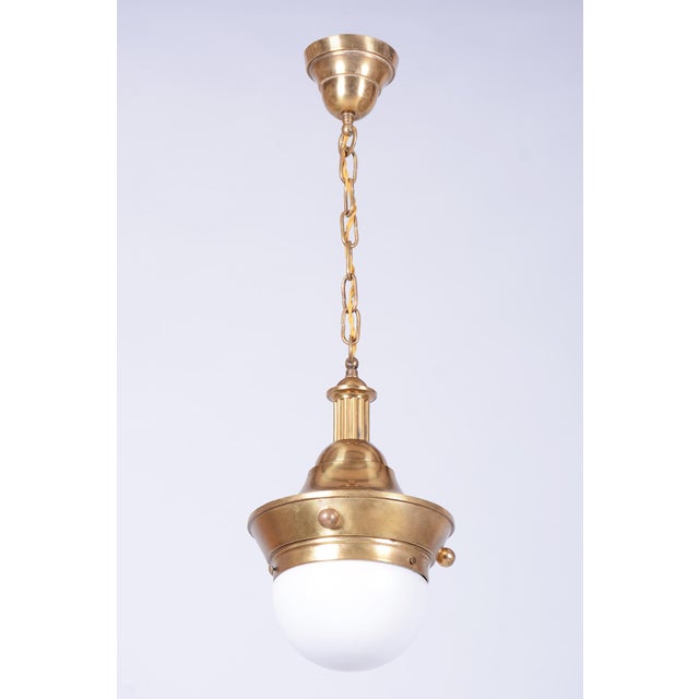 Art Deco Pendant Light in Milk Glass by P. Behrens, 1890s For Sale - Image 12 of 12