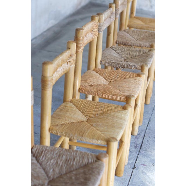 Six dining chairs, 1955, Perriand style.