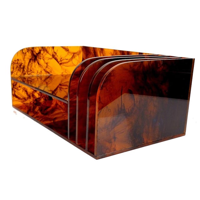 Vintage French Space Age Acrylic Glass Organizer, 1970s For Sale - Image 9 of 18