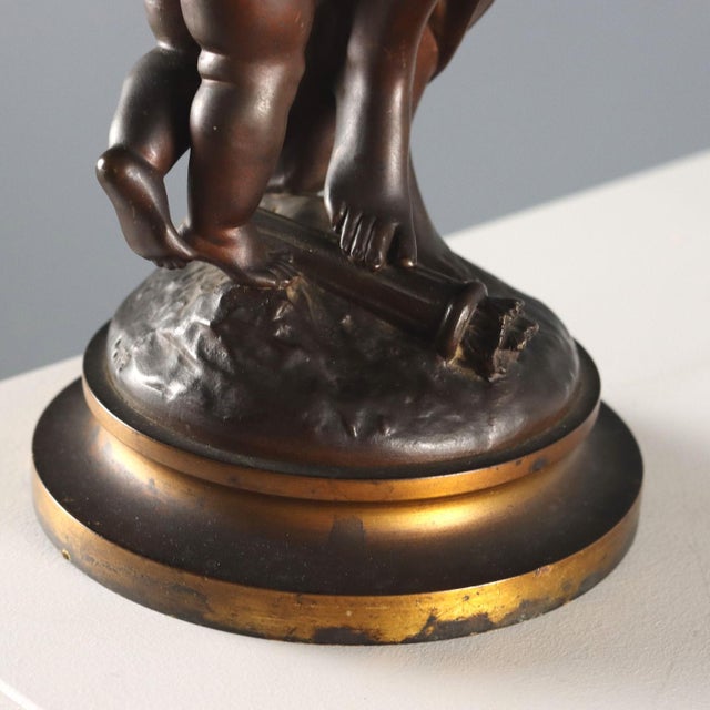 Metal After M. Moreau, Sculpture of Venus and Love, 20th Century, Bronze For Sale - Image 7 of 10