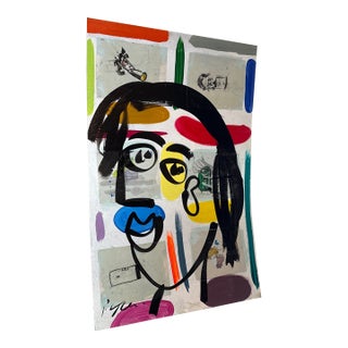 1970s Acrylic Collage on Board by Peter Keil For Sale