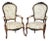 Antique Pair Victorian Carved Rosewood Parlor Arm Chairs, Circa 1890 For Sale