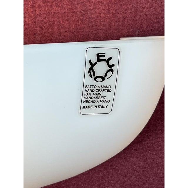 Set of Large Leucos Wall Lamps in Opaline Blown Murano Glass, 1980s For Sale - Image 14 of 17