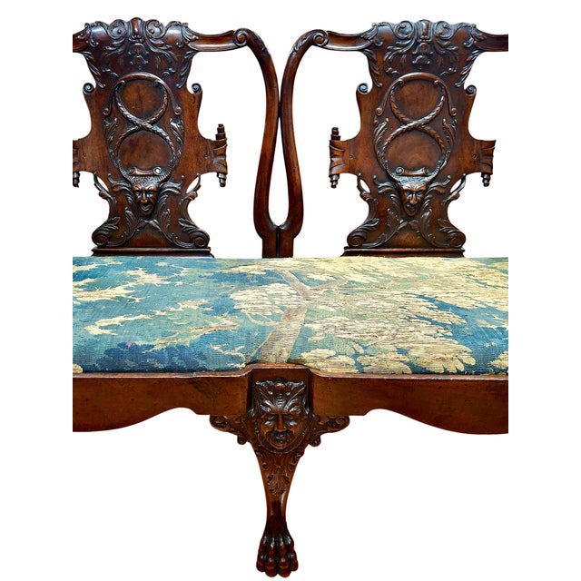 Irish George II-Style Double Chair Back Settee From Historic Filoli For Sale - Image 4 of 13