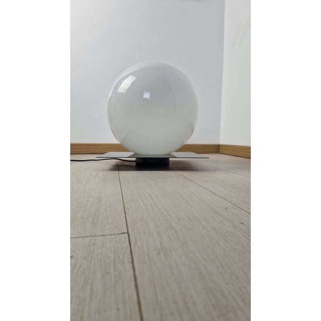 Vintage Micol Table Lamp with Opaline Glass and Metal Base by Giuliana Gramigna and Sergio Mazza for Quattrifolio, in Very...