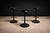 Black Ricardo Fasanello (1930–1993) Ciranda Stools, Set of Three, Brazil, 1986 — Black Carbon Steel and Leather For Sale - Image 8 of 11