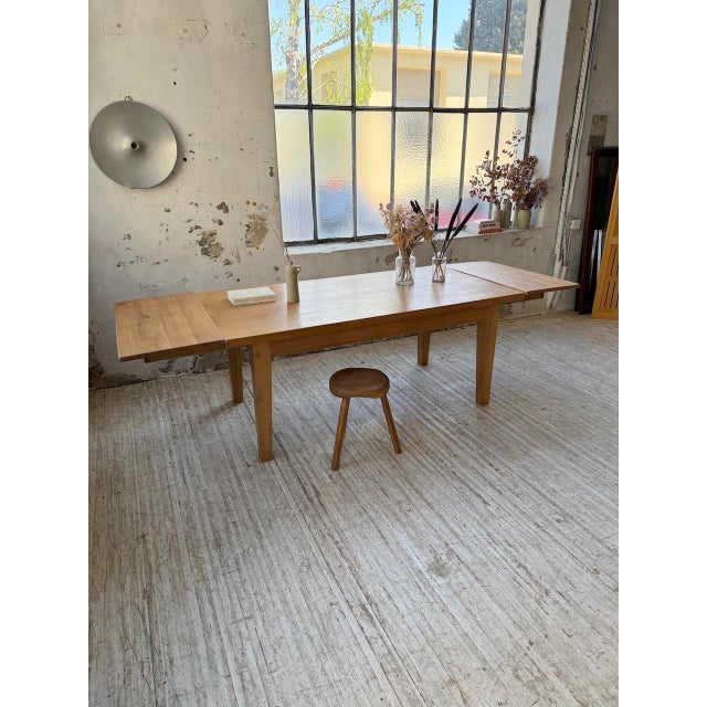 Vintage Oak Farm Table with Extensions, 1960s For Sale - Image 13 of 18