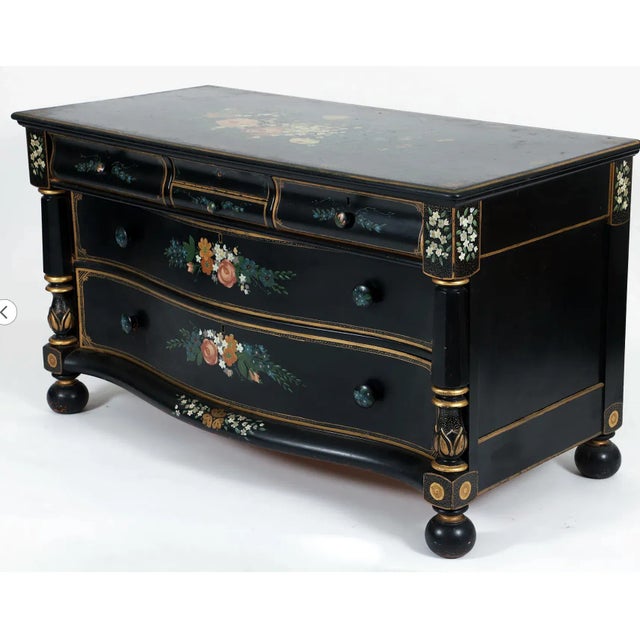 Dauler, Close, & Johns hand painted dresser, American, Pittsburgh, PA, early 20th century. Solid mahogany five drawer...