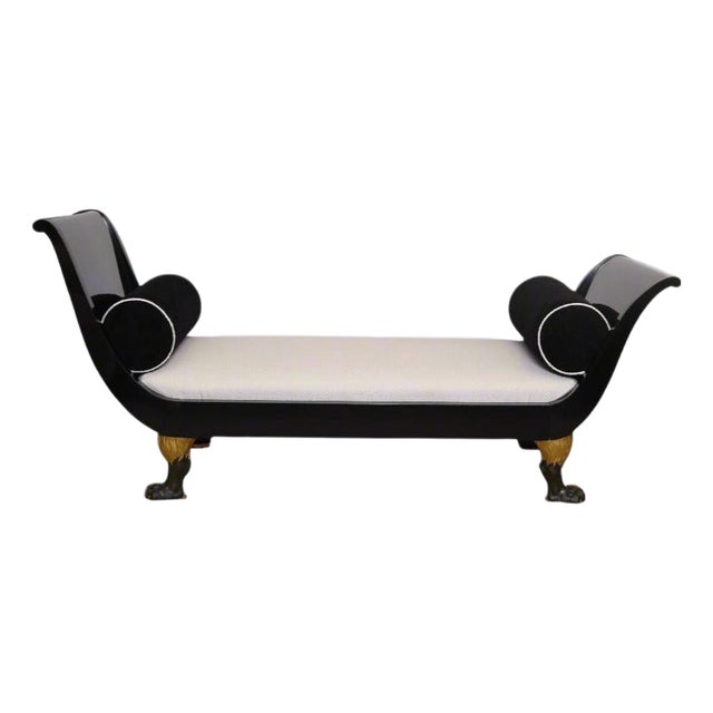 Ebonized Empire Recamiere , Austria Ca. 1800's For Sale