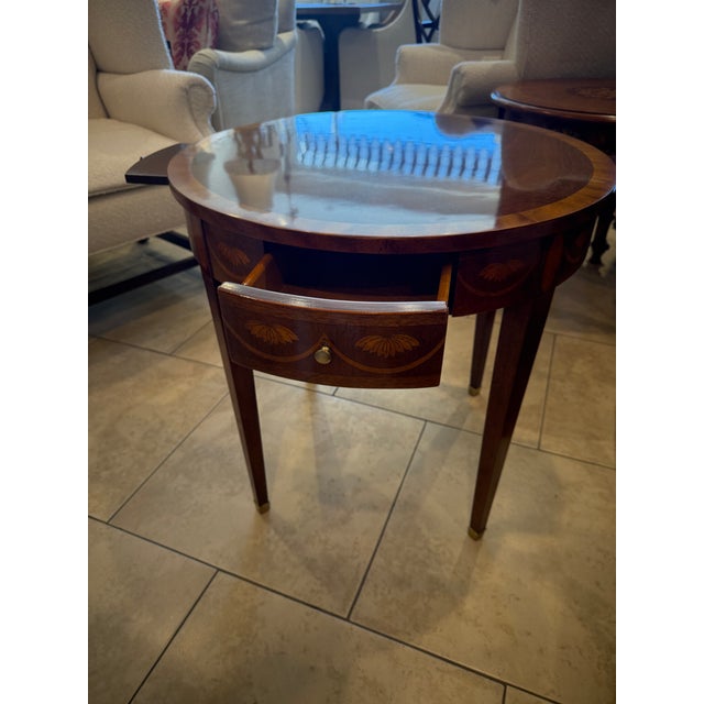 Baker Furniture Neo Classic Mahogany and Satinwood Inlaid Side Table For Sale - Image 9 of 10