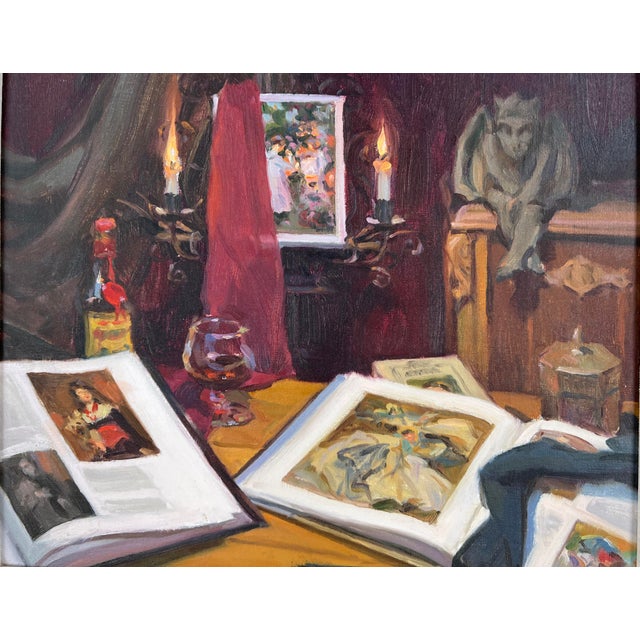 Ultra Realist Library Still-Life Books and Candles "Little Devil in the Details" by Ken DeWaard For Sale - Image 4 of 7