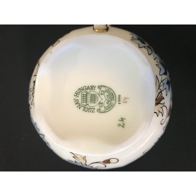 Vintage Zsolnay Hand Painted Porcelain Coffee Set of 15 For Sale In San Francisco - Image 6 of 7