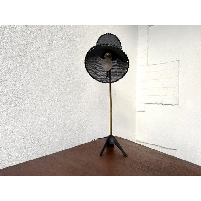 Diabolo Desk Lamp in Perforated Sheet Metal and Brass by Matégot, 1950s For Sale - Image 12 of 16