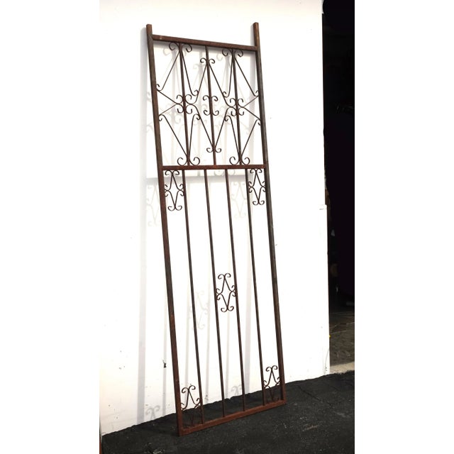 Vintage Mid Century Spanish Style Metal Tall Gate or Wall Decor For Sale - Image 4 of 13