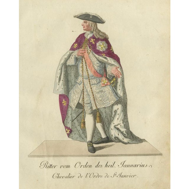 Schwan, Knight of the Illustrious Order of Saint Januarius in Ceremonial Robes, 1791, Print For Sale - Image 4 of 6