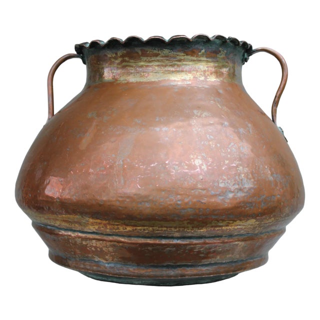 Large Vintage Copper Cauldron, 1920s For Sale