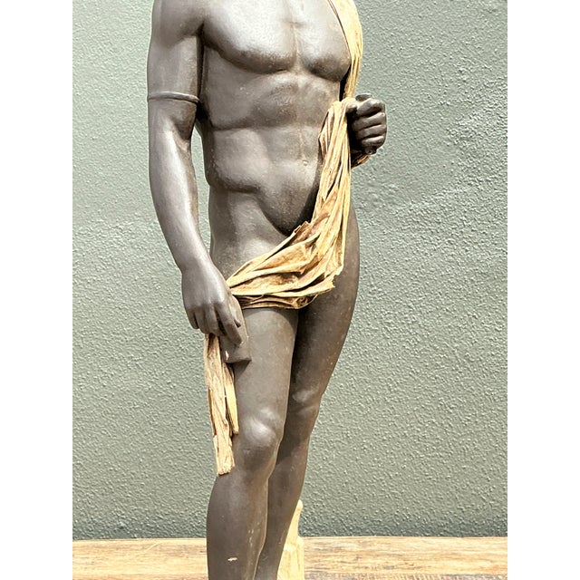 Vintage Neoclassical Sculpture of Man For Sale - Image 10 of 12