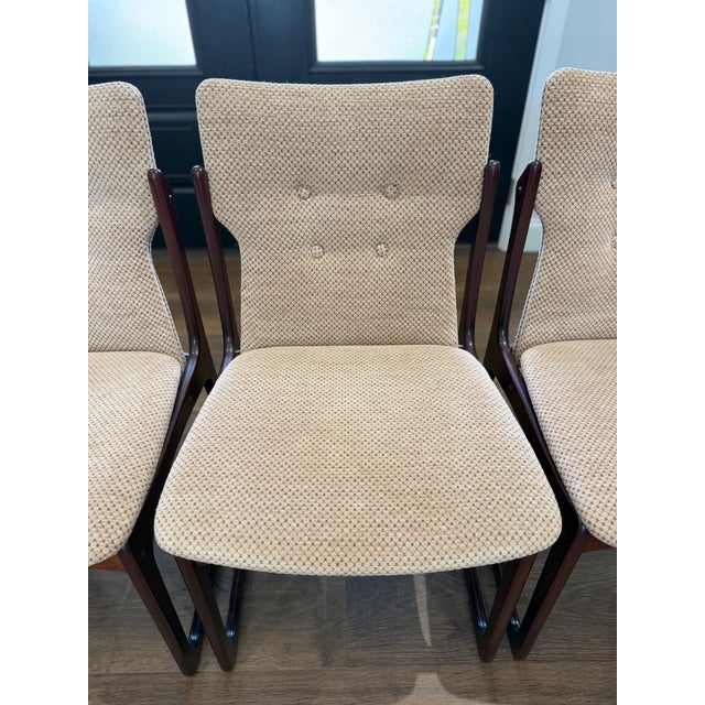 Wood Set of Four Danish Modern Sculptural Rosewood Cantilever Dining Chairs, Denmark, C. 1970 For Sale - Image 7 of 16