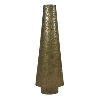 Large Brutalist Copper-Plated Vase, 1970s For Sale
