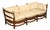 French Country Style Carved Oak Frame Three Seat Sofa For Sale