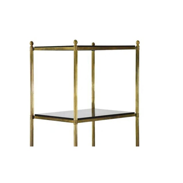 Neoclassical Vintage Brass Etagere With Five Granite Shelves For Sale - Image 3 of 4