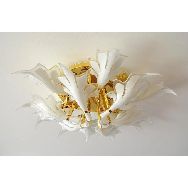 Royal Murano Glass Flush Mount attributed to Franco Luce for Seguso, 1970s For Sale - Image 12 of 12