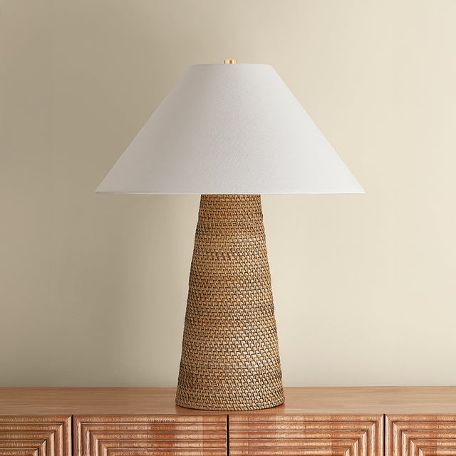 Hudson Valley Lighting Forest Heights 20 in. 1 Light Table Lamp in Aged Brass Finish For Sale In New York - Image 6 of 7