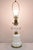 Antique Victorian Coin Dot Crystal Glass & Milk Glass Lantern Table Lamp. Circa Early 20th Century. Measurements: 30" H...