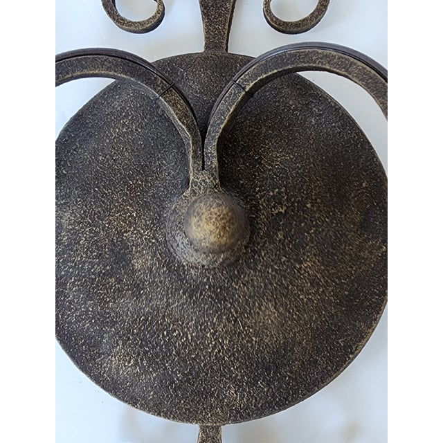 Vintage Wrought Iron Wall Sconces-a Pair For Sale - Image 10 of 12