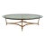 LaBarge Mid-Century Modern Oval Brass & Glass Coffee Table With Hoof Feet For Sale