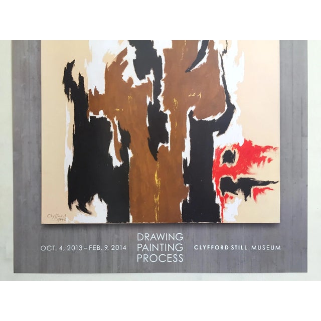 Mid-Century Modern Clyfford Still Abstract Expressionist Lithograph Print Exhibition Poster " Ph - 23 " 1944 For Sale - Image 3 of 8