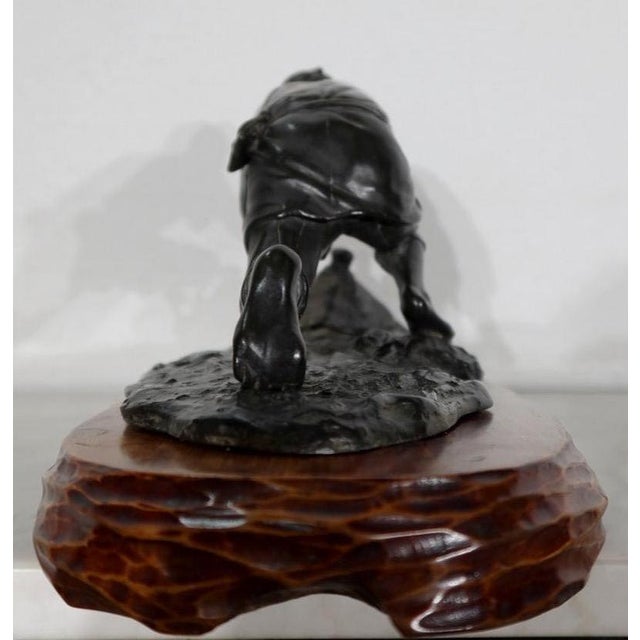 The Peasant Trapping the Bird Under His Hat, 20th-century, Bronze For Sale - Image 16 of 18