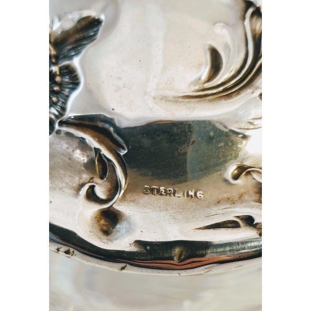 Sterling Cut Glass Art Nouveau Repousee Powder Jar For Sale In Fayetteville, AR - Image 6 of 13