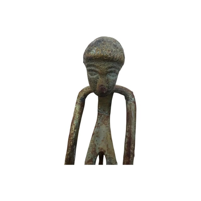 Green Vintage Bicycle Metal Table Sculpture Modern Aged Patina Bike For Sale - Image 8 of 12