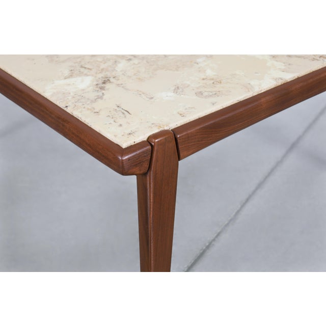Mid-Century Modern Walnut and Faux Marble Side Tables For Sale - Image 13 of 13