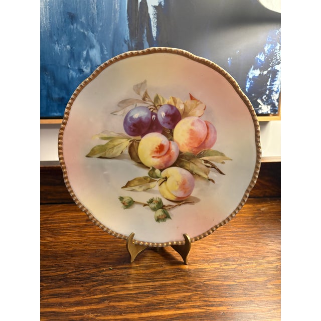 Late 19th Century Royal Rudolstadt “Russia” Mark Hand-Painted Fruit Cabinet Plate, C. 1895–1905 For Sale - Image 5 of 7