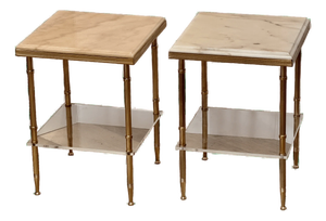 Pair of French Brass Side Tables, Mid-20th C.
