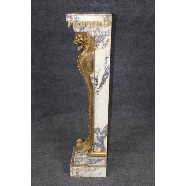 Late 19th Century 19th C French Regency Style Breche Violet Marble and Bronze Pedestal For Sale - Image 5 of 17