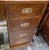 Brown Vintage Burlwood Campaign Kneehole Desk For Sale - Image 8 of 11