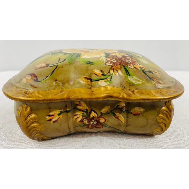Raymond Waites Lidded Ceramic Box With Floral Design For Sale - Image 11 of 11